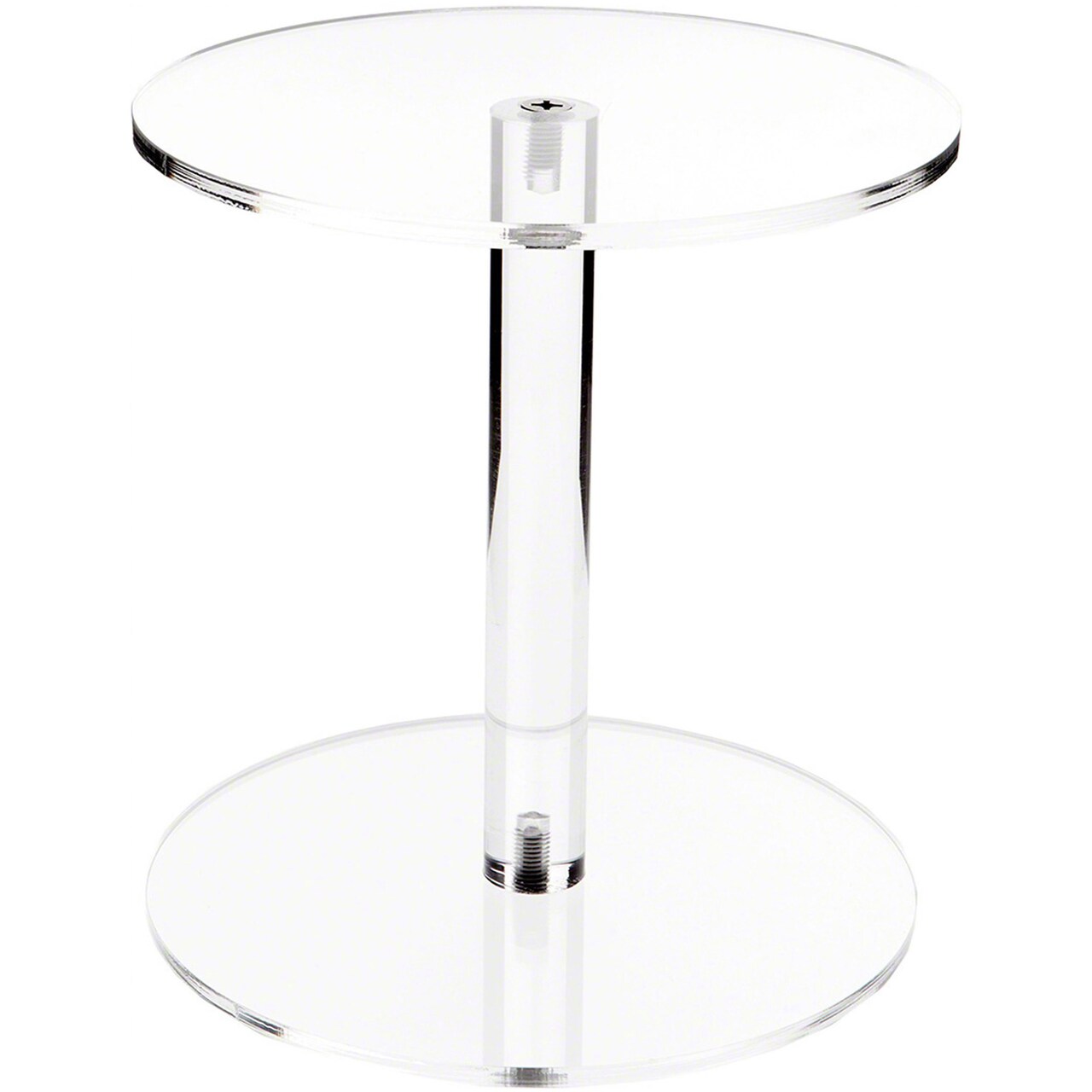 Plymor Clear Acrylic Round Barbell Pedestal Display Riser 8 inches (Height) x 7.5 inches (Depth) (1/4 inches thick)